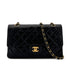 CHANEL VINTAGE CLASSIC FLAP MEDIUM CHAIN SHOULDER BAG BLACK LAMB SKIN 90298158 - PURPOSE