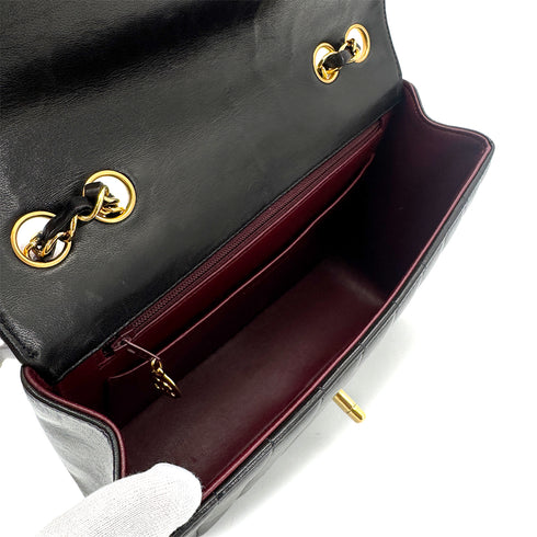 CHANEL VINTAGE V STITCH BLACK CHAIN SHOULDER BAG LAMB SKIN 90298165 - PURPOSE