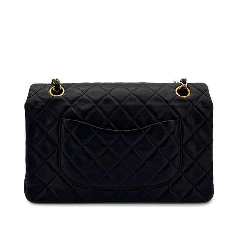 CHANEL VINTAGE CLASSIC FLAP MEDIUM CHAIN SHOULDER BAG BLACK LAMB SKIN 90298166 - PURPOSE