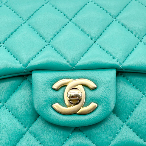 CHANEL MINI MATELASSE 20 CHAIN SHOULDER BAG MINT GREEN LAMB SKIN 90298167 - PURPOSE