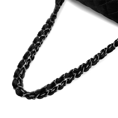 CHANEL CLASSIC FLAP MEDIUM CHAIN SHOULDER BAG BLACK VELOR 90298168 - PURPOSE