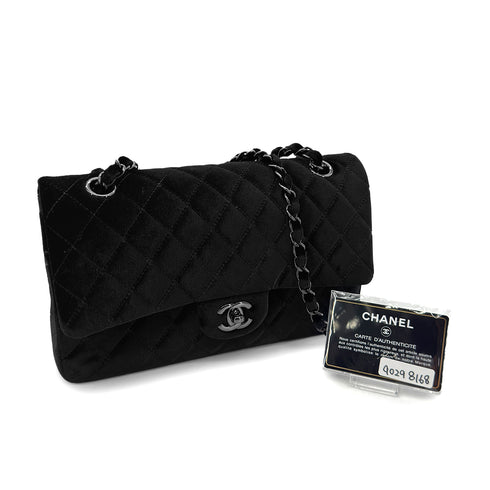 CHANEL CLASSIC FLAP MEDIUM CHAIN SHOULDER BAG BLACK VELOR 90298168 - PURPOSE