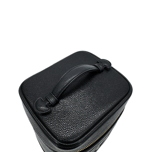 CHANEL VINTAGE VANITY HAND BAG BLACK CAVIAR SKIN 90298169
