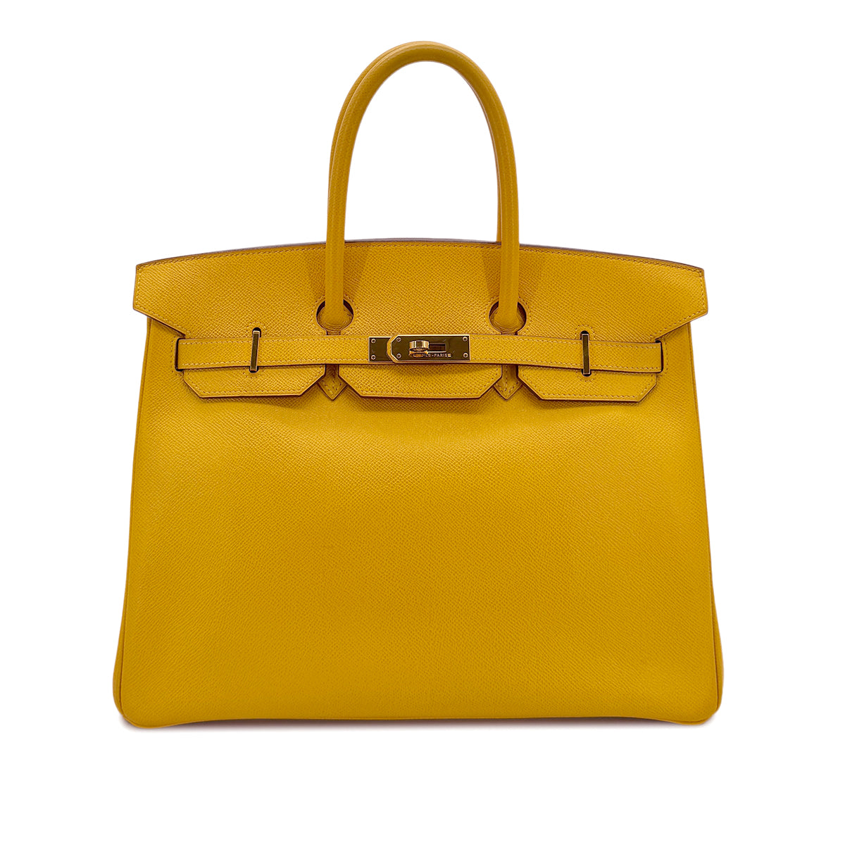 HERMES BIRKIN 35 JAUNE COURCHEVEL HAND BAG 〇Y GHW 90298313