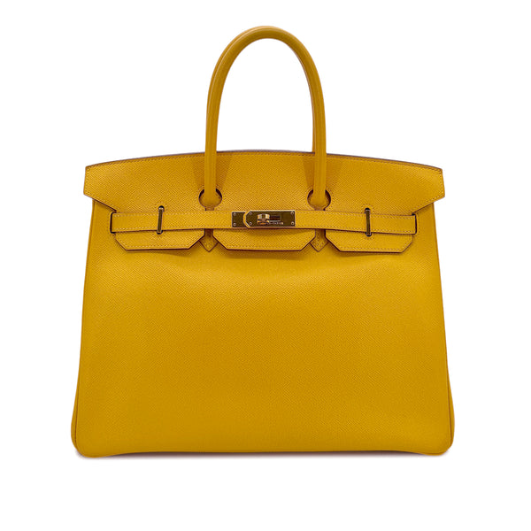 HERMES BIRKIN 35 JAUNE COURCHEVEL HAND BAG 〇Y GHW 90298313 - PURPOSE