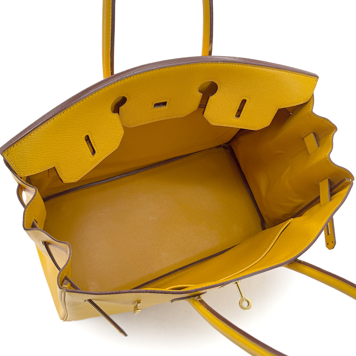 HERMES BIRKIN 35 JAUNE COURCHEVEL HAND BAG 〇Y GHW 90298313