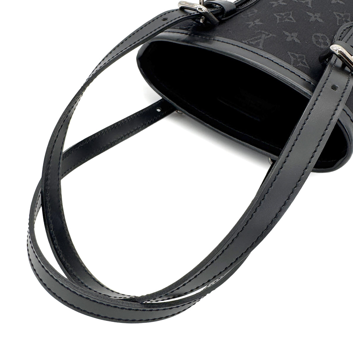 LOUIS VUITTON MONOGRAM SATIN LITTLE BUCKET HAND BAG BLACK M92144 90298314