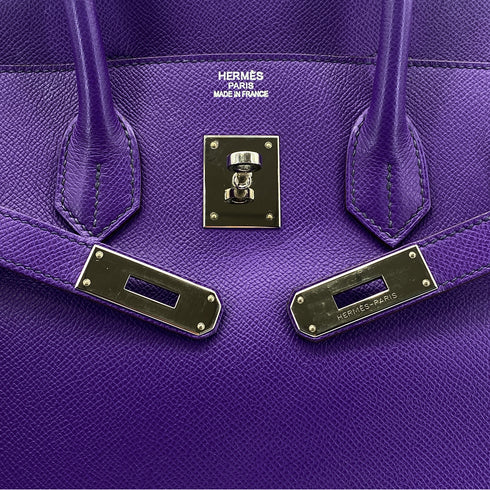HERMES BIRKIN 35 ULTRA VIOLET EPSOM HAND BAG □P SHW 90298317 - PURPOSE