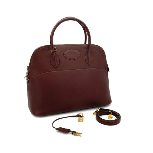 HERMES BOLIDE 35 HABANA TOGO HAND BAG □A GHW 90298320 - PURPOSE