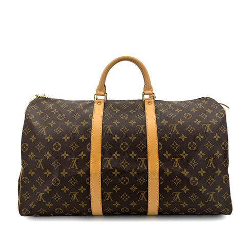 LOUIS VUITTON MONOGRAM KEEPALL 50 LUGGAGE BROWN MONOGRAM CANVAS M41426 90298321 - PURPOSE