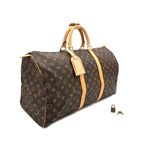 LOUIS VUITTON MONOGRAM KEEPALL 50 LUGGAGE BROWN MONOGRAM CANVAS M41426 90298321 - PURPOSE
