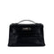 HERMES KELLY POCHETTE SELLIER BLACK EVERGRAIN HAND BAG □H SHW 90298325 - PURPOSE