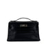 HERMES KELLY POCHETTE SELLIER BLACK EVERGRAIN HAND BAG □H SHW 90298325 - PURPOSE