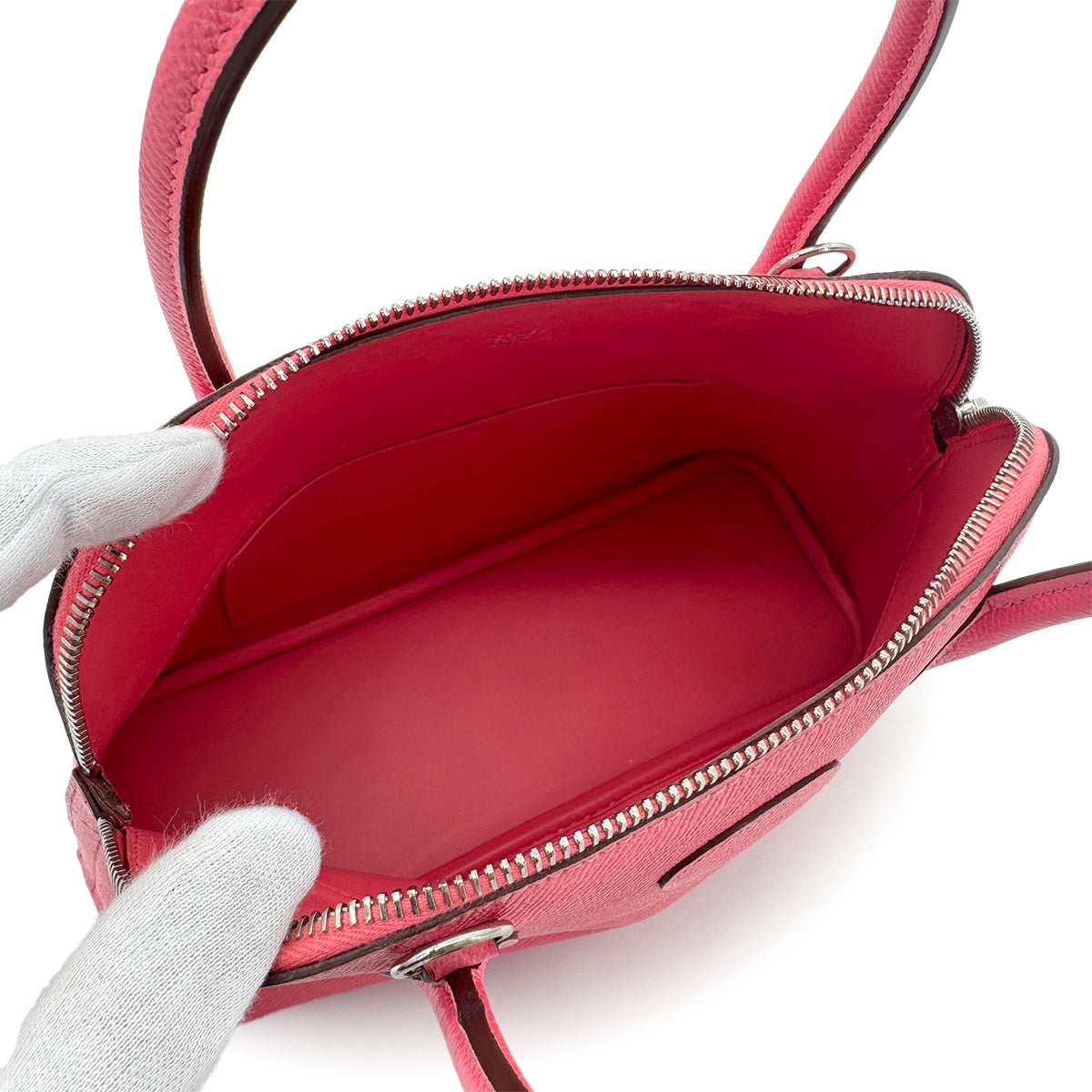 HERMES BOLIDE 27 ROSE AZALEE VEAU EPSOM HAND SHOULDER BAG T SHW 90298327