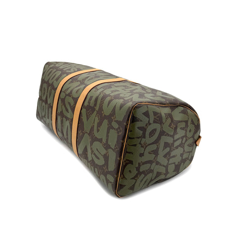 LOUIS VUITTON MONOGRAM GRAFFITI KEEPALL 50 HAND BAG BROWN GREEN M92196 90298329 - PURPOSE