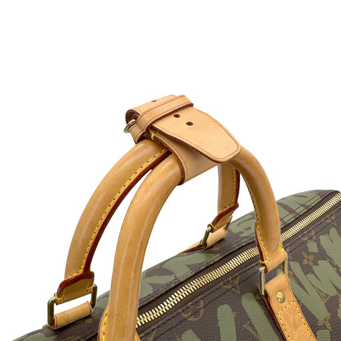 LOUIS VUITTON MONOGRAM GRAFFITI KEEPALL 50 HAND BAG BROWN GREEN M92196 90298329 - PURPOSE
