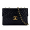 CHANEL VINTAGE MAXI MATELASSE 34 CHAIN SHOULDER BAG BLACK LAMB SKIN 90298330 - PURPOSE