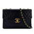 CHANEL VINTAGE MAXI MATELASSE 34 CHAIN SHOULDER BAG BLACK LAMB SKIN 90298330 - PURPOSE