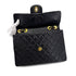 CHANEL VINTAGE MAXI MATELASSE 34 CHAIN SHOULDER BAG BLACK LAMB SKIN 90298330 - PURPOSE
