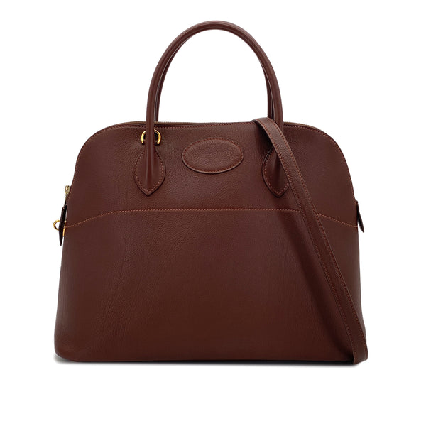 HERMES BOLIDE 35 MARRON FONCE TOGO HAND SHOULDER BAG □A GHW 90298333 - PURPOSE
