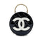 CHANEL VINTAGE ROUND VANITY HAND BAG BLACK ENAMEL 90298334