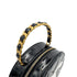 CHANEL VINTAGE ROUND VANITY HAND BAG BLACK ENAMEL 90298334