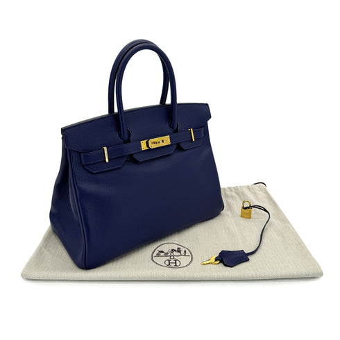 HERMES BIRKIN 30 BLUE SAPHIR EPSOM HAND BAG X GHW 90298336 - PURPOSE