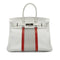 HERMES BIRKIN CLUB 35 WHITE GRIS PERLE SANGUINE TAURILLON CLEMENCE LIZARD HAND BAG □P SHW 90298337 - PURPOSE