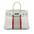 HERMES BIRKIN CLUB 35 WHITE GRIS PERLE SANGUINE TAURILLON CLEMENCE LIZARD HAND BAG □P SHW 90298337 - PURPOSE