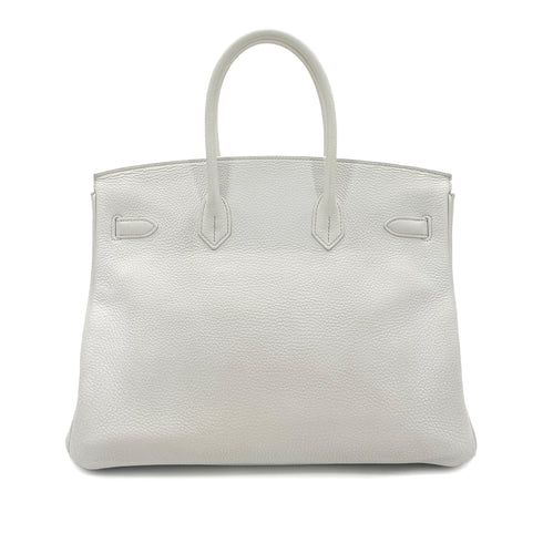 HERMES BIRKIN CLUB 35 WHITE GRIS PERLE SANGUINE TAURILLON CLEMENCE LIZARD HAND BAG □P SHW 90298337 - PURPOSE