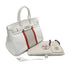 HERMES BIRKIN CLUB 35 WHITE GRIS PERLE SANGUINE TAURILLON CLEMENCE LIZARD HAND BAG □P SHW 90298337 - PURPOSE