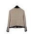 CHANEL VINTAGE COCO BUTTON TWEED COLLARLESS JACKET BROWN WOOL 44 96A RTW 90298340