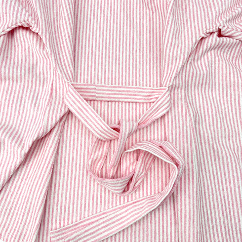 CHANEL COCOMARK GATHERED SLEEVEES STRIPED TERRY CLOTH JACKET PINK WHITE COTTON 38 P60 RTW 90298341