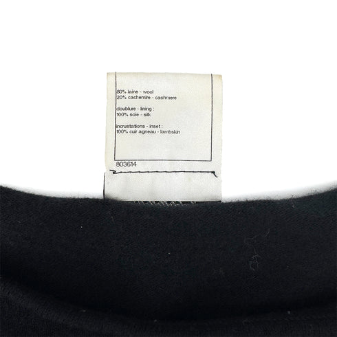 CHANEL COCO BUTTON MATELASSE LAMB SKIN POCKET LONG SLEEVE KNIT DRESS WOOL 38 P44 RTW 90298342