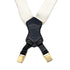 CHANEL VINTAGE SUSPENDER LOGO WHITE BLACK CANVAS LEATHER 90298441 - PURPOSE