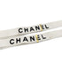 CHANEL VINTAGE SUSPENDER LOGO WHITE BLACK CANVAS LEATHER 90298441 - PURPOSE