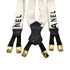 CHANEL VINTAGE SUSPENDER LOGO WHITE BLACK CANVAS LEATHER 90298441 - PURPOSE