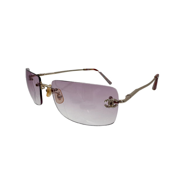 CHANEL SUNGLASSES COCOMARK RHINESTONE PURPLE RED EYEWEAR 90298687 - PURPOSE