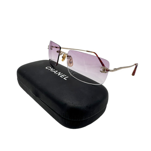 CHANEL SUNGLASSES COCOMARK RHINESTONE PURPLE RED EYEWEAR 90298687 - PURPOSE