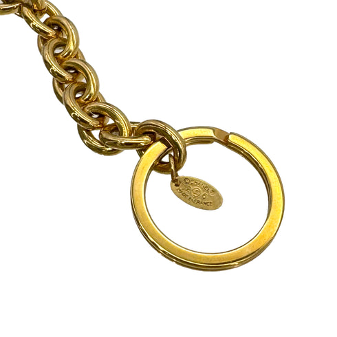CHANEL VINTAGE CHARM KEY HOLDER CIRCLE LOGO GOLD ACCESSORY 26 90298690