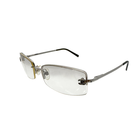 CHANEL SUNGLASSES COCOMARK RHINESTONE CLEAR SILVER EYEWEAR 90298691 - PURPOSE