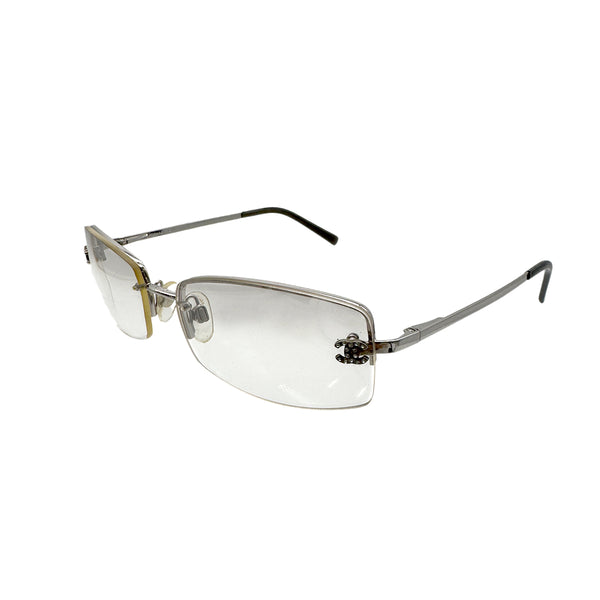 CHANEL SUNGLASSES COCOMARK RHINESTONE CLEAR SILVER EYEWEAR 90298691 - PURPOSE