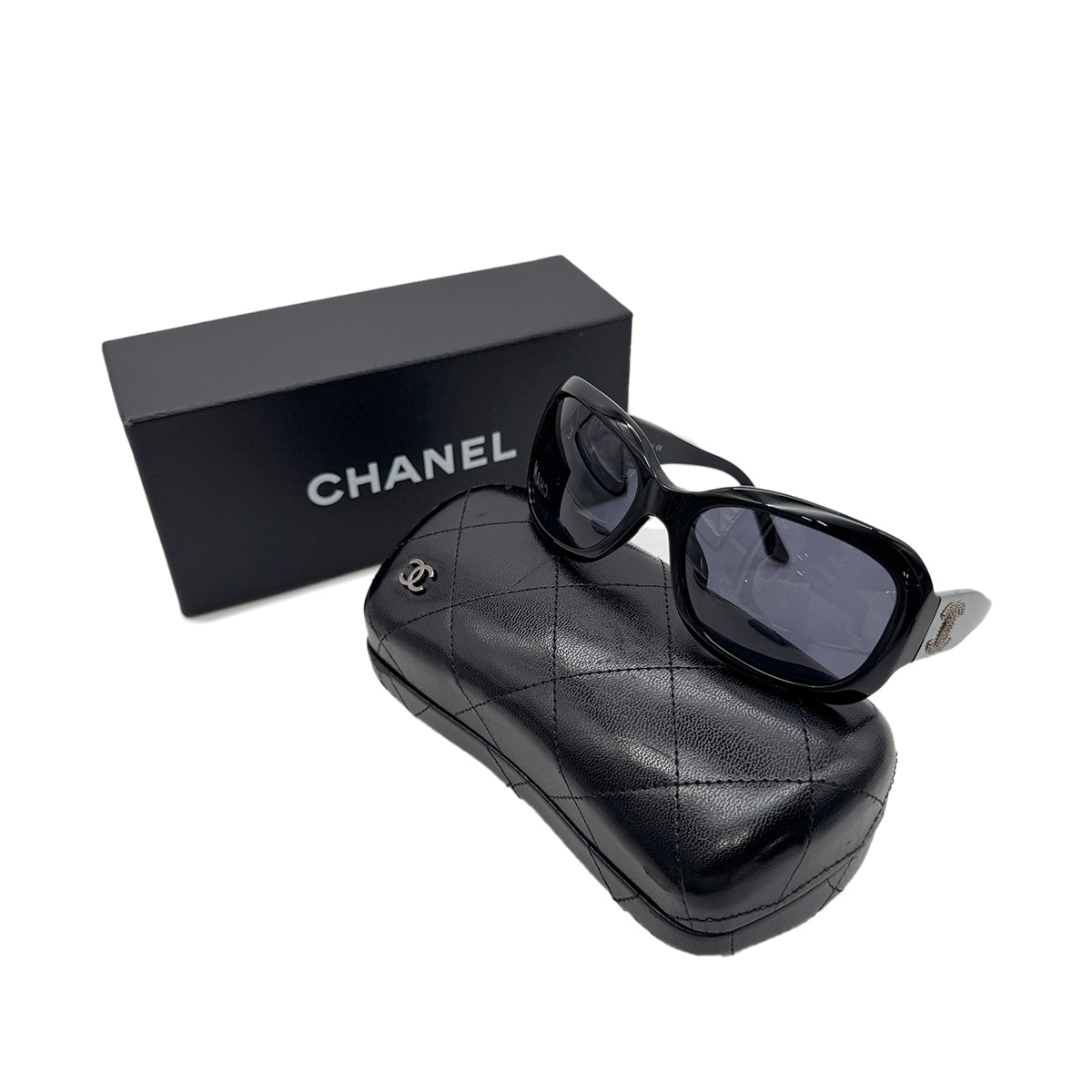 CHANEL VINTAGE SUNGLASSES COCOMARK BLACK EYEWEAR 90298692