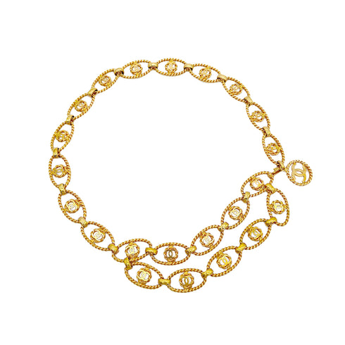 CHANEL VINTAGE COCOMARK CHAIN BELT GOLD ACCESSORY 93P 90298696