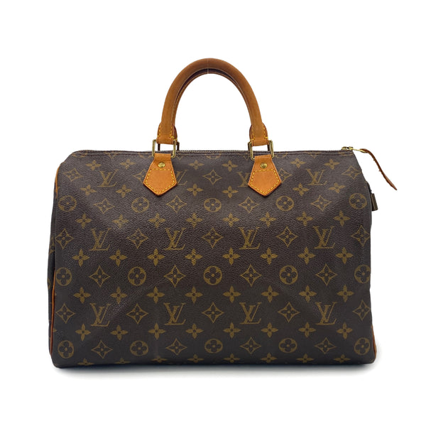 LOUIS VUITTON MONOGRAM SPEEDY 35 HAND BAG BROWN M41524 90298697