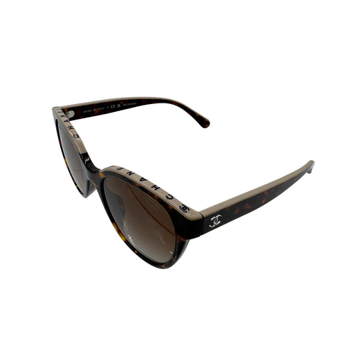 CHANEL SUNGLASSES LOGO COCOMARK TORTOISESHELL BROWN BEIGE EYEWEAR 90298708 - PURPOSE