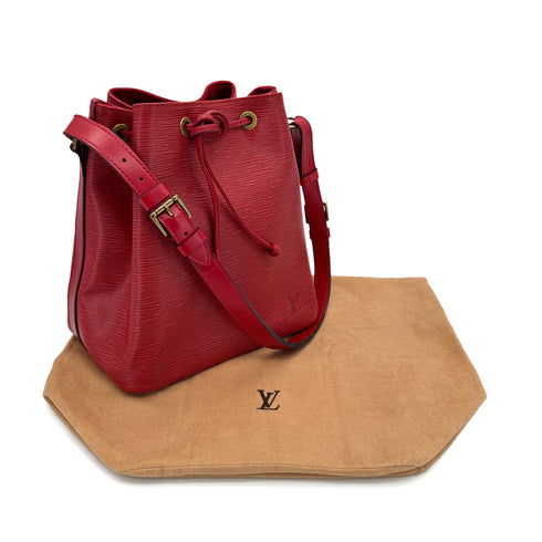 LOUIS VUITTON EPI PETIT NOE SHOULDER BAG CASTILIAN RED LEATHER M44107 90298713 - PURPOSE