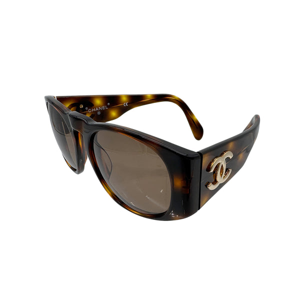 CHANEL VINTAGE SUNGLASSES COCOMARK TORTOISESHELL BROWN EYEWEAR 90298717 - PURPOSE