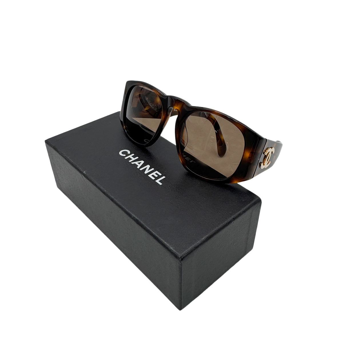 CHANEL VINTAGE SUNGLASSES COCOMARK TORTOISESHELL BROWN EYEWEAR 90298717
