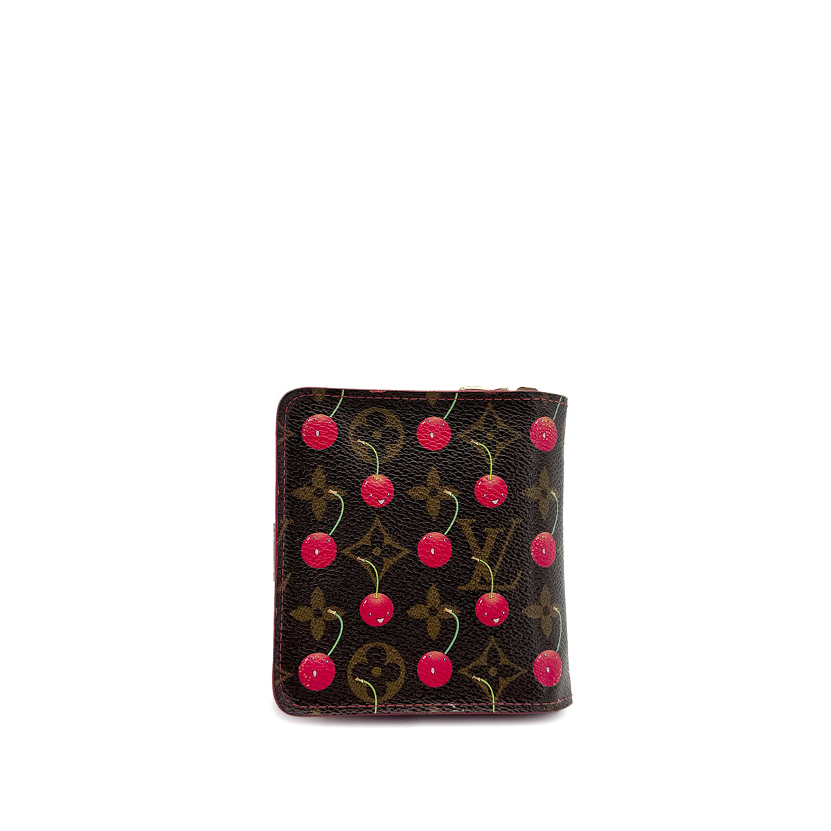 LOUIS VUITTON MONOGRAM CHERRY COMPACT ZIP BROWN RED M95005 90298723